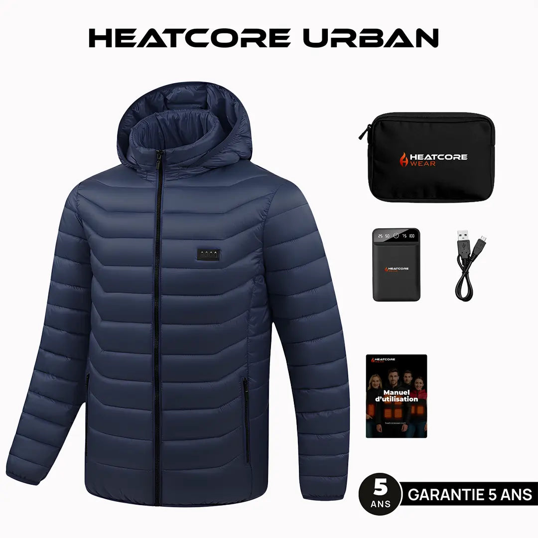 Heatcore Urban 8™ – Veste chauffante unisexe à manches longues (doudoune thermique)