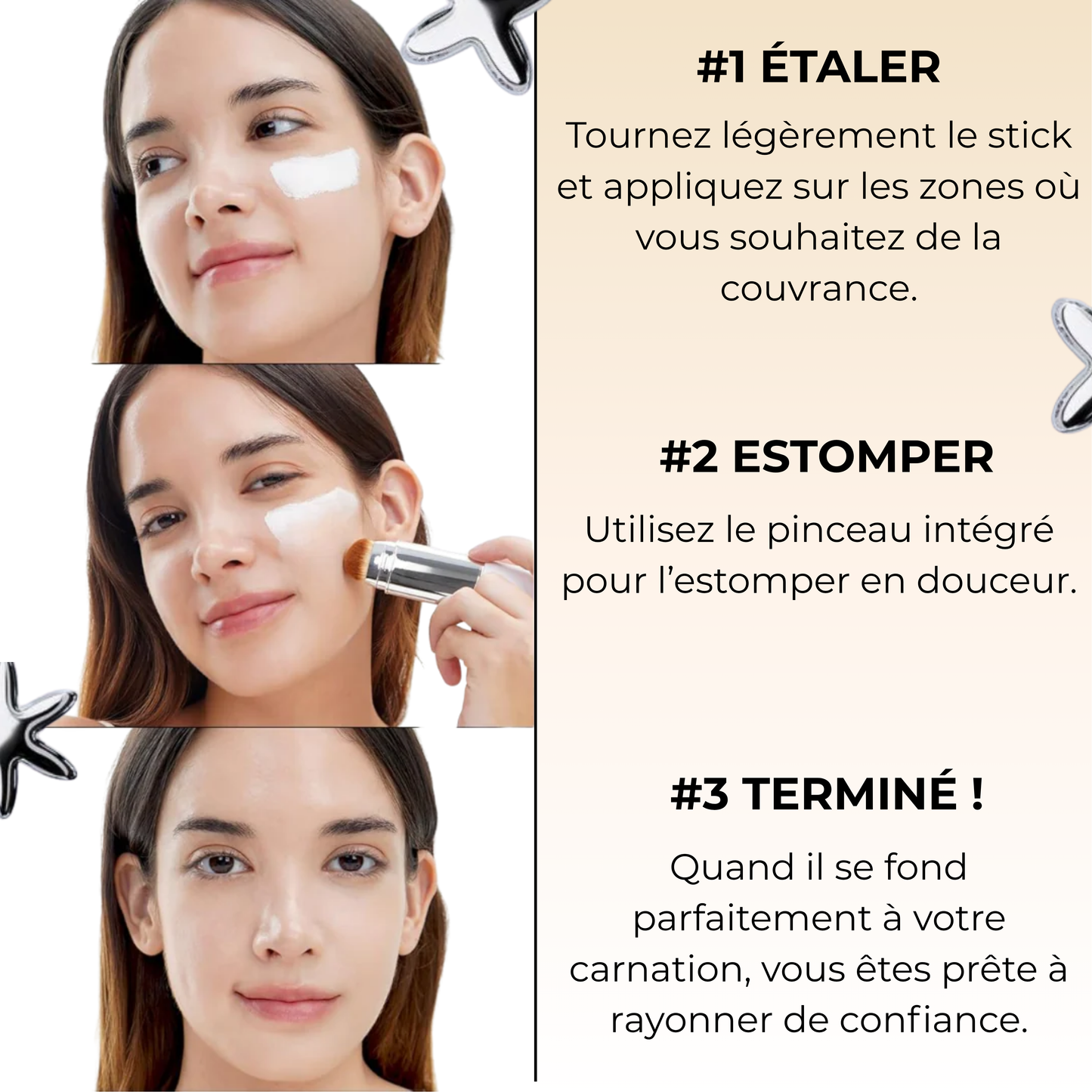 Fond de teint 2-en-1 avec pinceau intégré