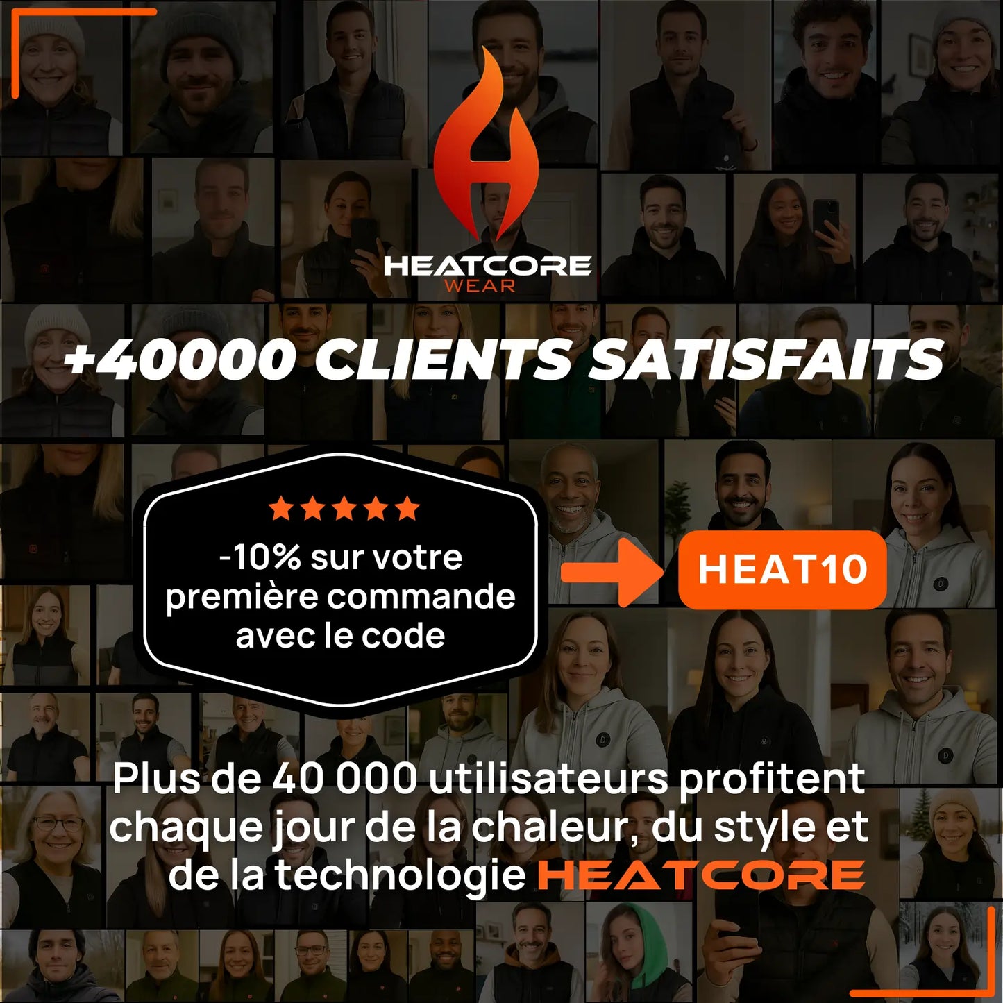 Heatcore Urban 8™ – Veste chauffante unisexe à manches longues (doudoune thermique)