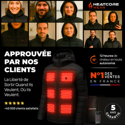 Heatcore Urban 8™ – Veste chauffante unisexe à manches longues (doudoune thermique)