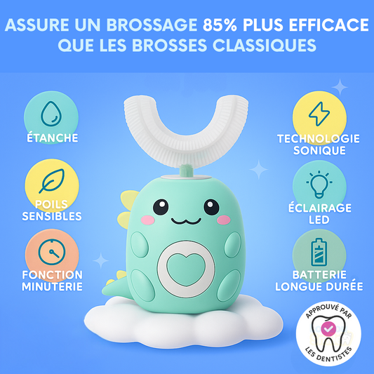 DinoDents™ – Brosse à dents 360° pour enfants