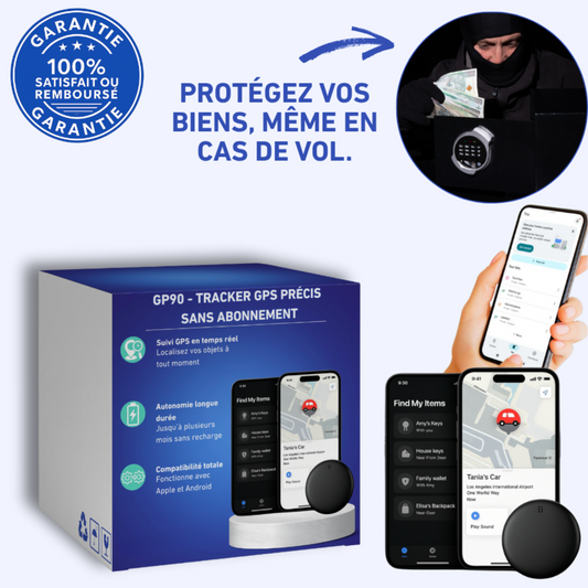 S90 - Tracker GPS précis sans abonnement (Android/Apple)