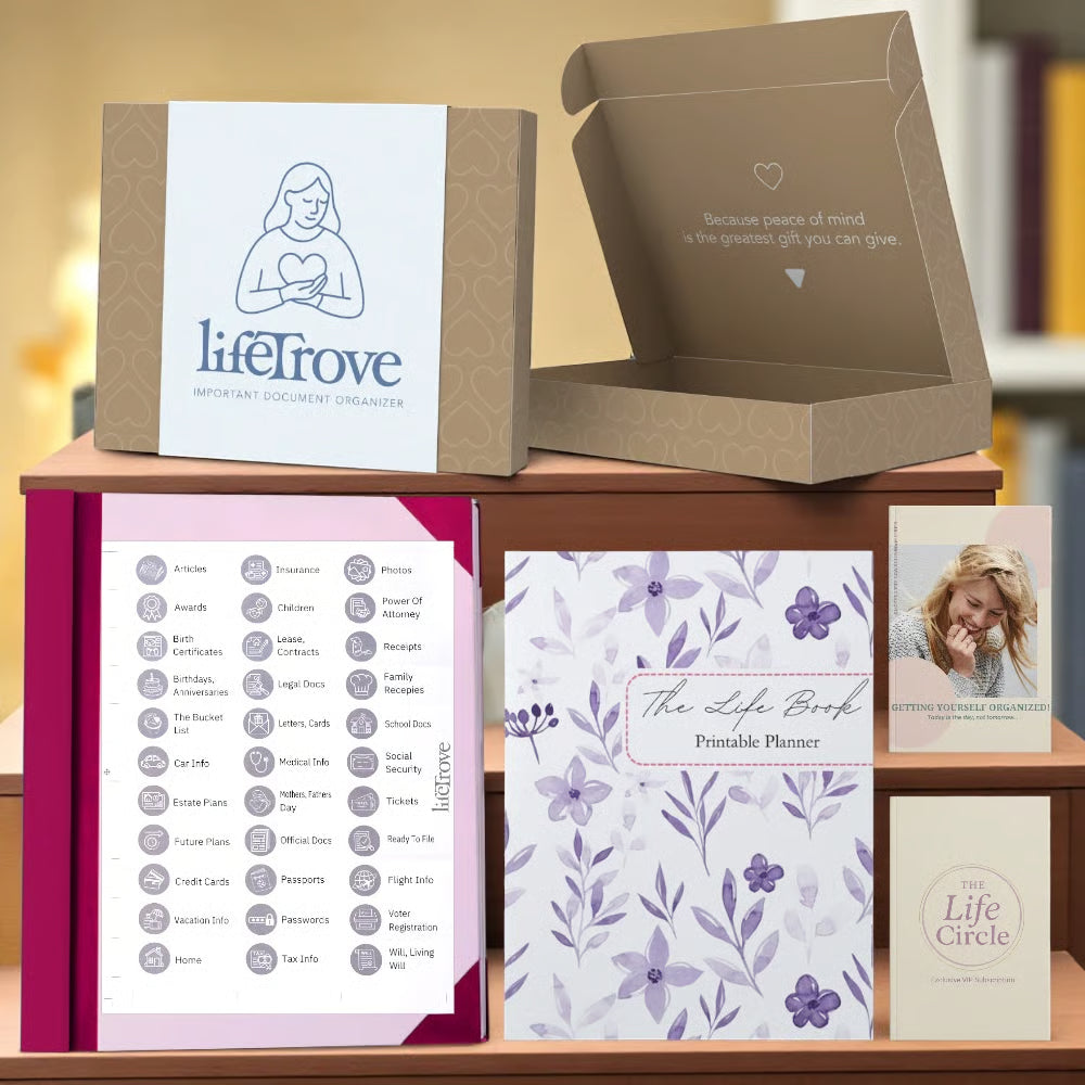 The Life Book Document Organizer - Complete Organization System + 4 FREE Bonuses.