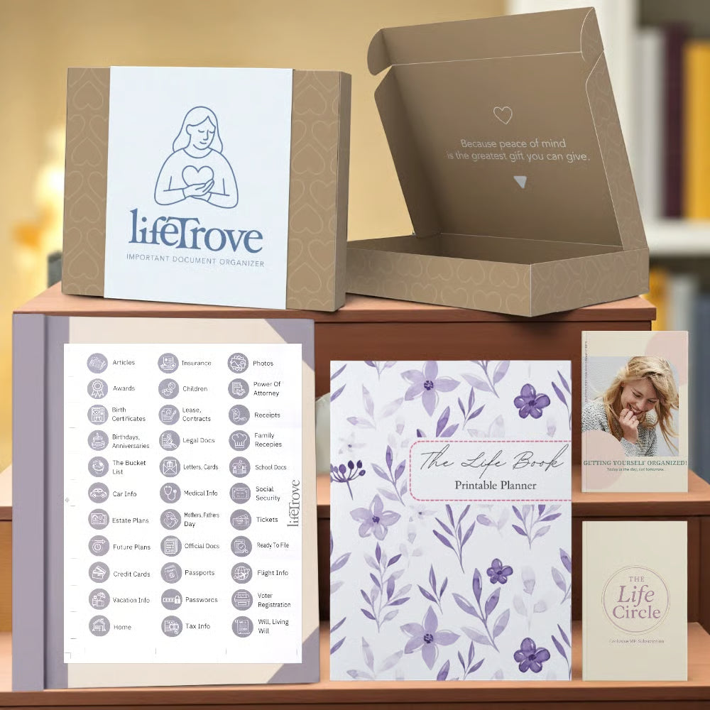 The Life Book Document Organizer - Complete Organization System + 4 FREE Bonuses.