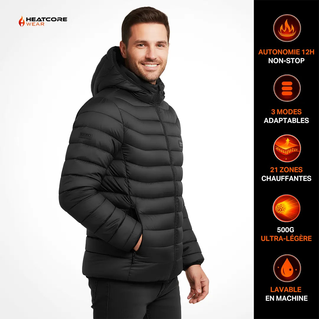 Heatcore Urban 8™ – Veste chauffante unisexe à manches longues (doudoune thermique)
