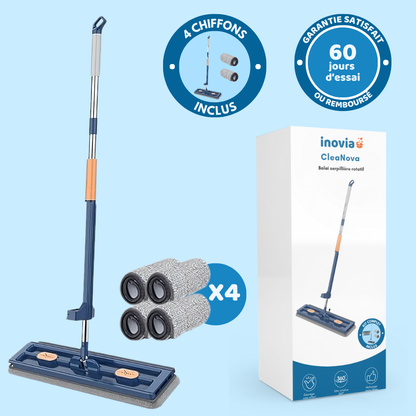 Cleanova – Balai serpillière rotatif avec technologie essorage intégré