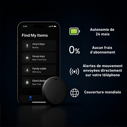 S90 - Tracker GPS précis sans abonnement (Android/Apple)